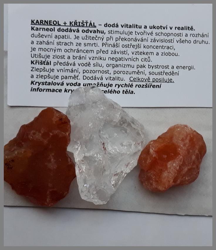 karneol+křišťál
