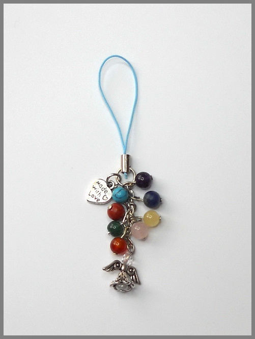 Přívěsek čakrový hrozen s minerály - modré poutko
